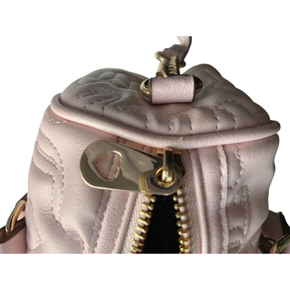 Juicy Couture Fame Satchel Pink Quilted Heart Charm Bag Y2K McBling Pop Coquette - Picture 5 of 16